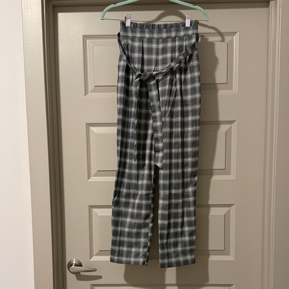 Monki Black and White Checkered plaid Pants